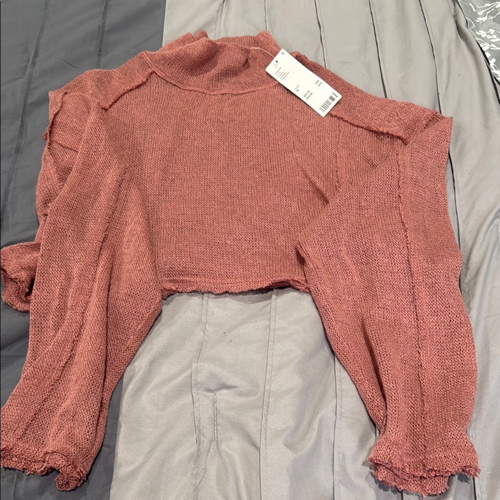 Rust Knit Cropped Sweater NWT